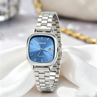 Montre à quartz fine et élégante avec affichage de la date, bracelet en acier, personnalisable OEM pour étudiants, bureau, couple, occasions quotidiennes et mode