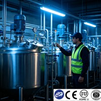 Cuve de Fermentation en Acier Inoxydable pour Yaourt, Chauffage et Refroidissement par Enveloppe, Fermenteur Laitier de Qualité Alimentaire, Fabricant