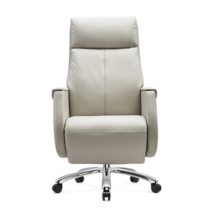 Best Price Soft <strong>Boss</strong> Manager Executive White Leather Ergonomic Revolving Recliner Swivel Office <strong>Chair</strong> With Footrest - Product Image 4