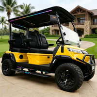 Voiturette de golf électrique de luxe, utilitaire, 4 places, toit ouvert, personnalisée pour les parcs de golf et les aires de stationnement des complexes hôteliers