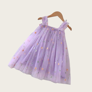 Nuova Tendenza Estiva: Bellissimo Abito da <span class=keywords><strong>Principessa</strong></span> per Bambine con Ricamo Floreale e Spalline Sottili in Chiffon - Product Image 3