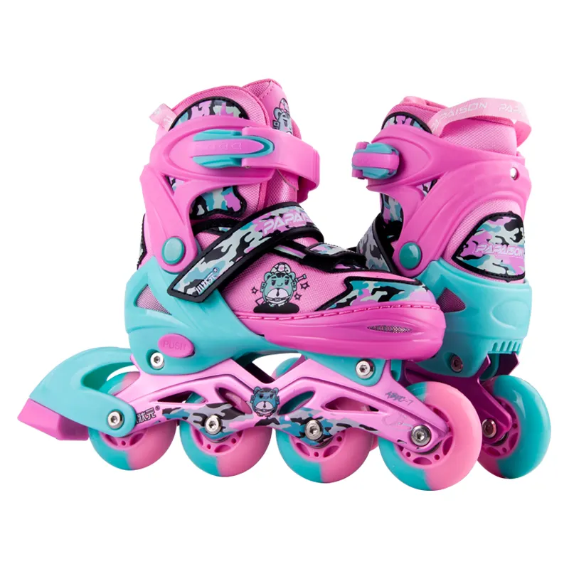 Professional Children inline skates manufacturer PU wheels inline roller flashing skates adjustable light-up skating for kids