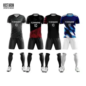 HOSTARON-Ensemble complet de maillots de football personnalisés pour les jeunes, maillot de football à séchage rapide pour hommes, 2022 2023