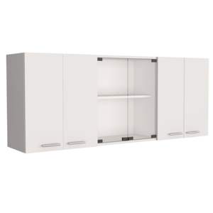 DB Superior Armoire murale Peoria Finition blanche avec quatre étagères intérieures pour le rangement de la cuisine - Product Image 5
