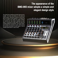 Console de mixage audio professionnelle 6 canaux BMG-06S avec USB pour studio/scène