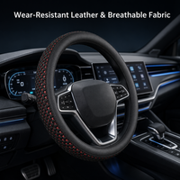 Sarung Setir Mobil Universal Bahan Sutra Es, Anti Slip, Menyerap Keringat, Sejuk, Ukuran 38cm, Pelindung Setir