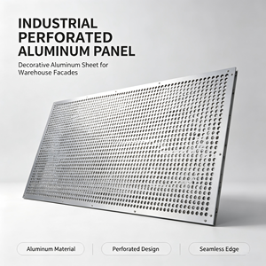 Système de façade en aluminium perforé, panneau de revêtement mural extérieur profondément perforé pour entrepôt et bâtiment logistique - Product Image 6