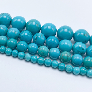 Belone Groothandel Geverfd Blauw Howliet <span class=keywords><strong>Turquoise</strong></span> Ronde Kralen Voor Diy Sieraden Maken 7 Inch - Product Image 4