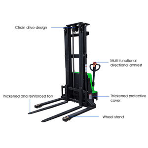 नई स्थिति इलेक्ट्रिक स्टैकिंग पैलेट लिफ्टर चलने के प्रकार इलेक्ट्रिक स्टेकर्स स्व-लोडिंग फोर्कलिफ्ट मैनुअल पैलेट स्टेकर - Product Image 1