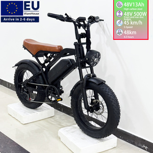 Vélo de montagne rétro tout-terrain avec suspension intégrale, pneus larges de 20 pouces, batterie au lithium 48V, moteur sans balais 750W, étanche, entrepôt UE - Product Image 1