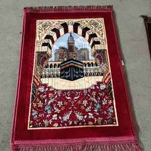 Prix usine arabe musulman tapis de prière doux en peluche portable personnalisable hommes et femmes tapis couleur unie <span class=keywords><strong>couverture</strong></span> de prière - Product Image 2