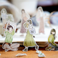 Autocollants décoratifs adhésifs en PET style coréen pour journal artistique DIY, 4 modèles, cadeau et artisanat