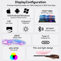 Écran portable sans fil 15,6 pouces FHD 1080P avec haut-parleurs Type C pour ordinateur portable, PC, téléphone, Switch, PS5, jeux, bureau à domicile, moniteur portable