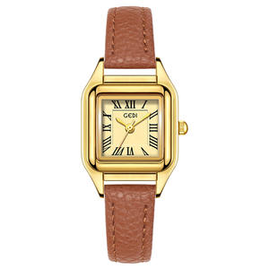 Nouvelle montre pour femme, petit cadran carré, bracelet en cuir rétro, montre à quartz pour femmes - Product Image 6