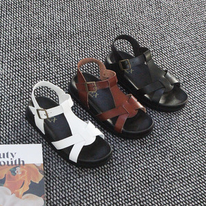 Sandalias de plataforma con hebilla para mujer, sandalias romanas de punta abierta, sandalias casuales de verano para mujer, venta al por mayor, embalaje con logotipo personalizado - Product Image 1