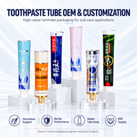 Tubes d'emballage en aluminium et plastique pour dentifrice, personnalisés avec impression UV, bouchon à vis anti-fuite, format voyage 10g, contenants pour soins bucco-dentaires