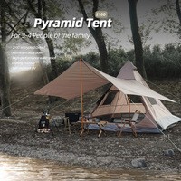 Tente Tipi Pyramide de Camping Familial pour 3 à 4 Personnes, Tente Tipi Indienne Imperméable avec Auvent