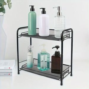 Étagère à fruits pliable en métal à double niveau, style classique moderne, organisateur de rangement de cuisine multifonctionnel - Product Image 6