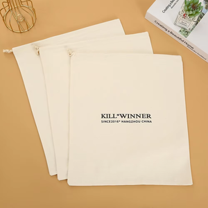 Eco-friendly Custom Logo Cotton Gift Storage Bag Reusable Organic Cotton Linen Muslin <b>Drawstring</b> <b>Pouch</b> <b>Drawstring</b> Storage Bag - Product Image 1