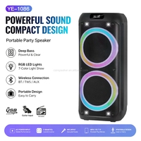 Enceinte portable double 8/10 pouces YE-1086, machine de karaoké sans fil compatible TF/USB/AUX pour fêtes en extérieur