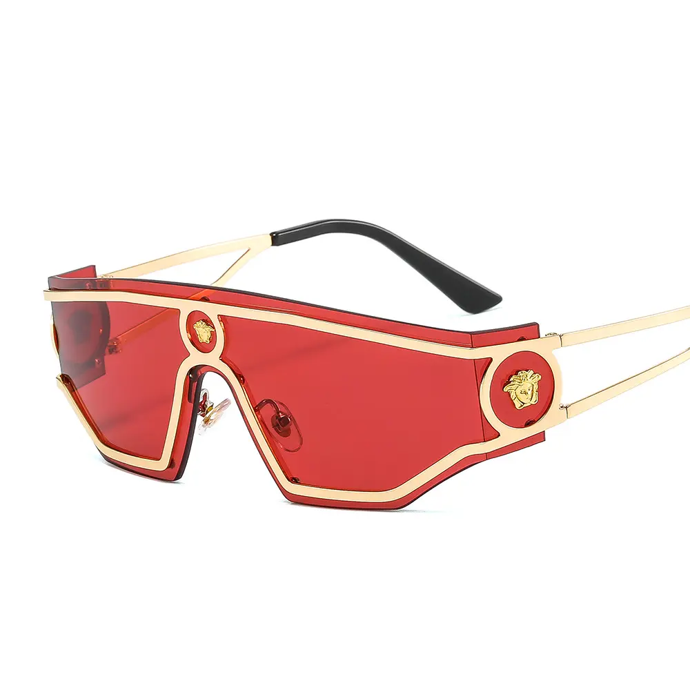 2022 Best Selling One Piece Metal Sunglasses Ladies Fashion Sunglasses Men's Trendy Sunglasses