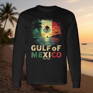 Camiseta vintage de manga larga con bandera del Golfo de México Est 1550 - Product Image 3