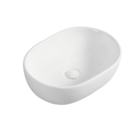 Lavabo in Ceramica di Lusso con Bordo Dorato per Hotel, Design Moderno con Scarico
