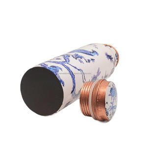 Water <b>Bottle</b> for Kitchen White Color Enameled Flower and Leaf Design 1000 ml Leak Proof Copper <b>Bottles</b> Drinkware Tabletop - Product Image 5