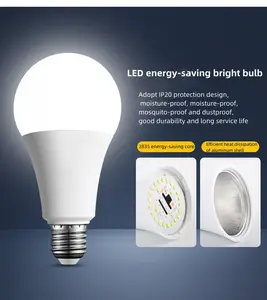 Wholesale Rechargeable Emergency Led Lamp E27 B22 3w 5w 7w 10w 12w 15w 18w Solar Led Bulb 12v Led Light