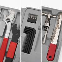 Kit d'outils de réparation multifonction 44 pièces pour VTT et vélo de route : démonte-chaîne, extracteur de manivelle, clé de boîtier de pédalier, démonte-cassette, trousse de réparation de pneus