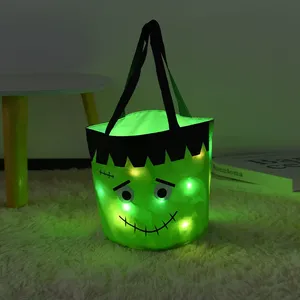 Cesta de Calabazas Luminosa Personalizada, Plegable, con Múltiples Luces, para Halloween, Bolsas de Dulces Intermitentes para Niños - Product Image 5