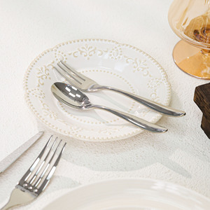 Juego de Cubiertos de Acero Inoxidable, Cuchillo, Tenedor y Cuchara, Acabado Espejo, Estilo Simple, para Restaurante y Hotel - Product Image 3