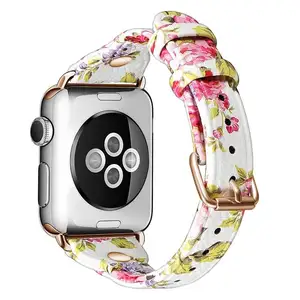 New Arrival Wholesale Flower Colorful Printing Silicone Strap Band for Apple Watch Ultra 8 7 6 5 4