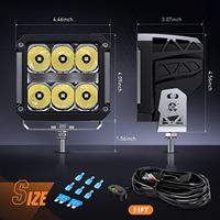 Luz LED de 4 Pulgadas con DRL, 60W, Luz de Trabajo, Haz de Luz Superpotente, con Kit de Cableado de 16AWG para Camionetas Todoterreno, SUV, ATV y UTV