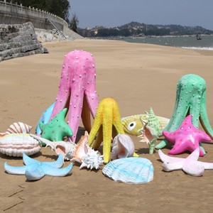 Ocean Theme Park Props Resin Fiberglass Tropical Fish Seaweed Shell Sculptures Starfish Crab Statues for <strong>Aquarium</strong> Decoration - Product Image 2