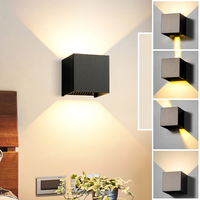 Lampes murales LED 7W, blanc froid, blanc chaud, étanches, pour l'extérieur et l'intérieur, style nordique moderne, carrées, pour couloirs et jardins intérieurs