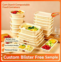 Contenants alimentaires compostables en PP sur mesure, de qualité alimentaire, jetables, boîte bento à emporter, micro-ondables, écologiques, biodégradables