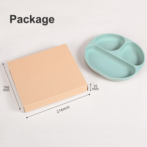 <b>Nursing</b> Weaning Products Silicone Feeding Bowl Eco Friendly Soft Dinnerware 3 Divided Silicone Baby Feeding Plate with Suction - Product Image 2