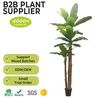 Real Touch Musa bananier artificiel avec de grandes feuilles intérieur extérieur bonsaï décoratif verdure ornementale