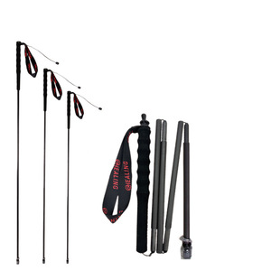 Bâtons de randonnée pliables en fibre de carbone Okhealing, 5 sections, légers, pour la marche et la randonnée, finition noire mate, embout en alliage d'aluminium - Product Image 1