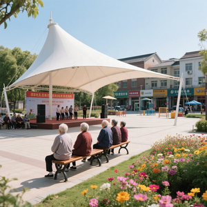 Estructura de membrana de tela de alta resistencia Paraguas de toldo elástico de paisaje al aire libre para Park Hotel y estaciones de peaje - Product Image 3