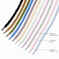 Lacets ronds en peluche épais de 7 mm, doux et moelleux, nouvelles couleurs, lacets polyvalents pour baskets et bottes, vente en gros