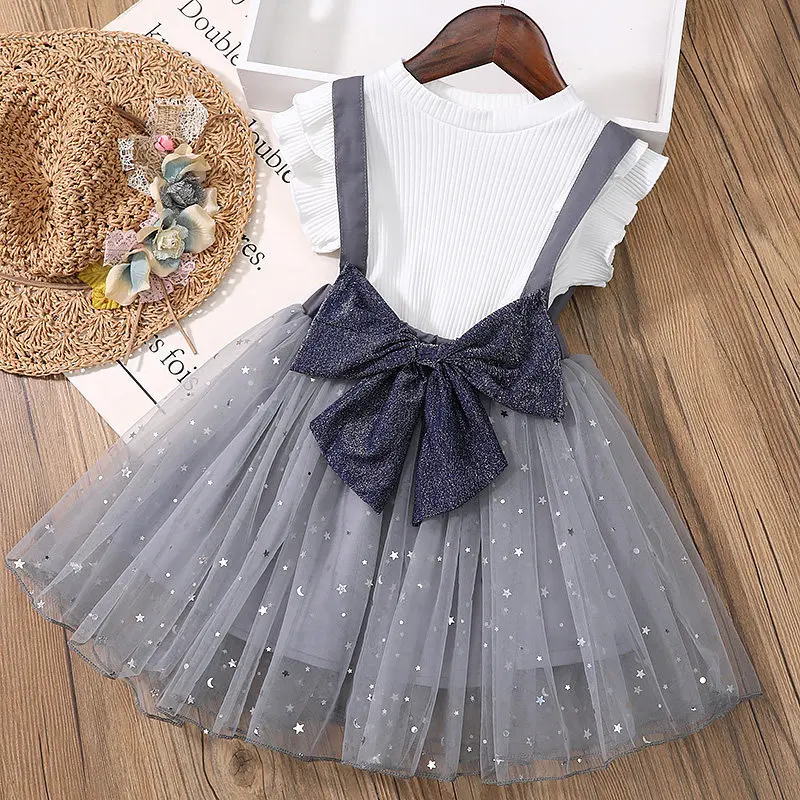 Baby Clothes Girl Dresses Hot Fashion New Kids Summer Clothes Baby Little Girls Halter Fantasy Casual Dress Gauze Princess Sleeveless Dresses Sets