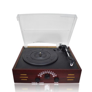 Tourne-disque vinyle avec amplificateur phono, radio FM, interface USB, boîtier en bois, système audio domestique - Product Image 4