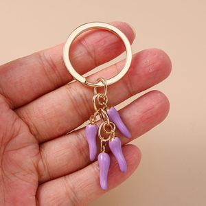 Wholesale Fashion Simulation Chili <b>Keychain</b> - Simple Minimalist Metal Food <b>Keychain</b> for <b>Personalized</b> Bag Pendant - Product Image 6