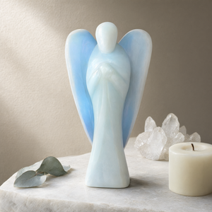 Figurine d'ange en opalite - Guérison par les cristaux / Reiki / Chakra - 5 pouces et 260 g (0,57 lb) - Product Image 3