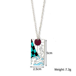 Collier en métal Anime Demon Slayer Kimetsu no Yaiba Rengoku Kyoujurou Kanroji Mitsuri Kochou Shinobu pendentif collier bijoux - Product Image 5