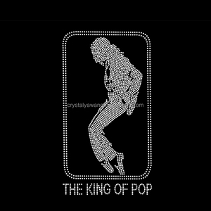 Motivo Termoadesivo Personalizzato in Cristallo Lucido 'The King of Pop' per Magliette, Trasferimenti in Cristallo con Stampa a Caldo 'Michael King of Pop Star' - Product Image 4