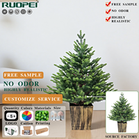 Mini sapin de Noël artificiel en gros, sapin de table vert éclatant, décoration de Noël pour la maison, décoration intérieure de Noël