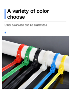Nhựa Zip Tie Tie bọc releasable Nylon 66 quan hệ cáp Trung Quốc đã được phê duyệt CE ROHS đạt UV chống lại màu đen màu vàng túi màu xanh lá cây màu đỏ - Product Image 5